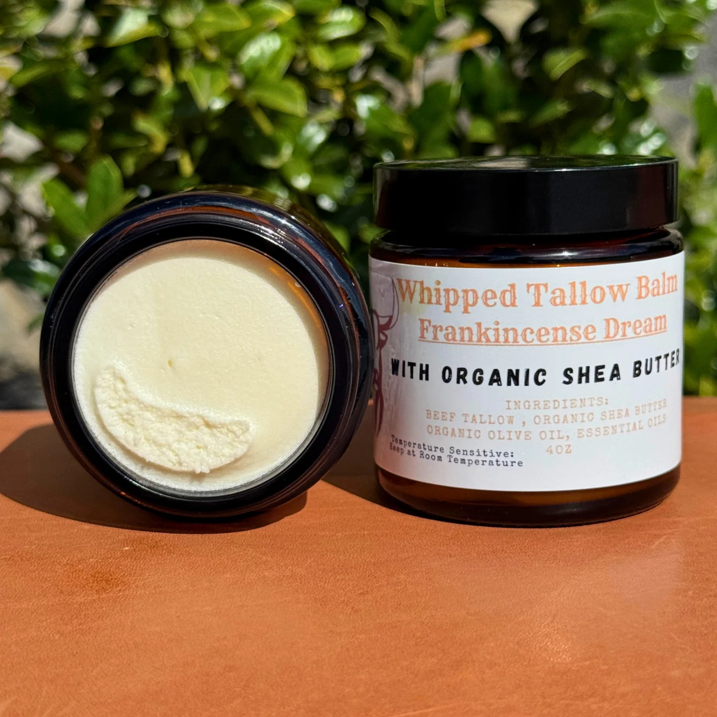 Frankincense Shea Butter Whipped Tallow Balm — 4oz jar handcrafted in Texas