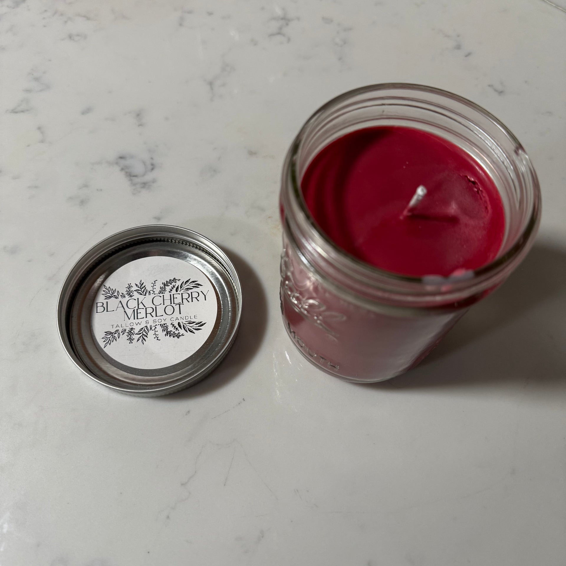Beef Tallow Candle (16oz) Black Cherry Merlot