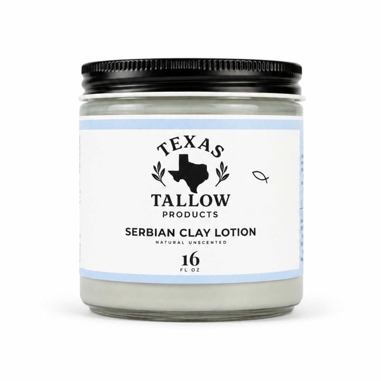 Serbian Clay Beef Tallow Lotion - Natural Unscented (16oz)