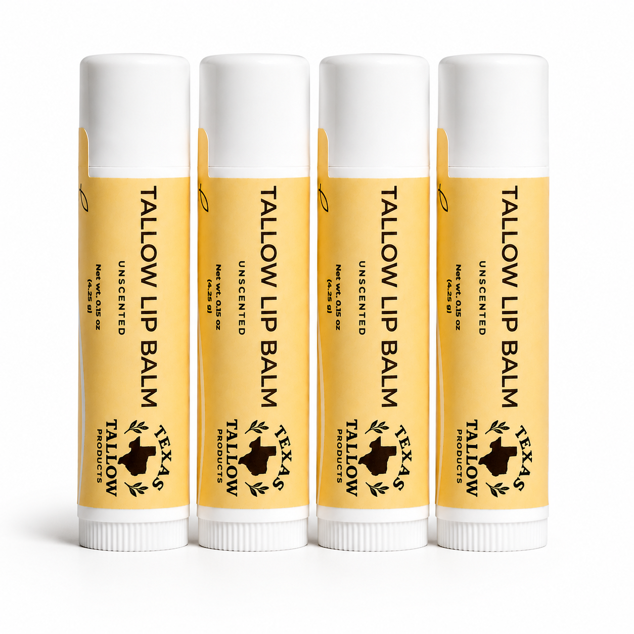 Tallow Lip Balm Unscented 4 Pack