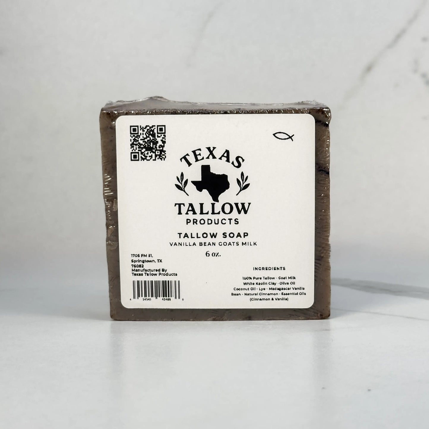 Vanilla Bean and Goats Milk Beef Tallow Soap — handcrafted 6oz bar