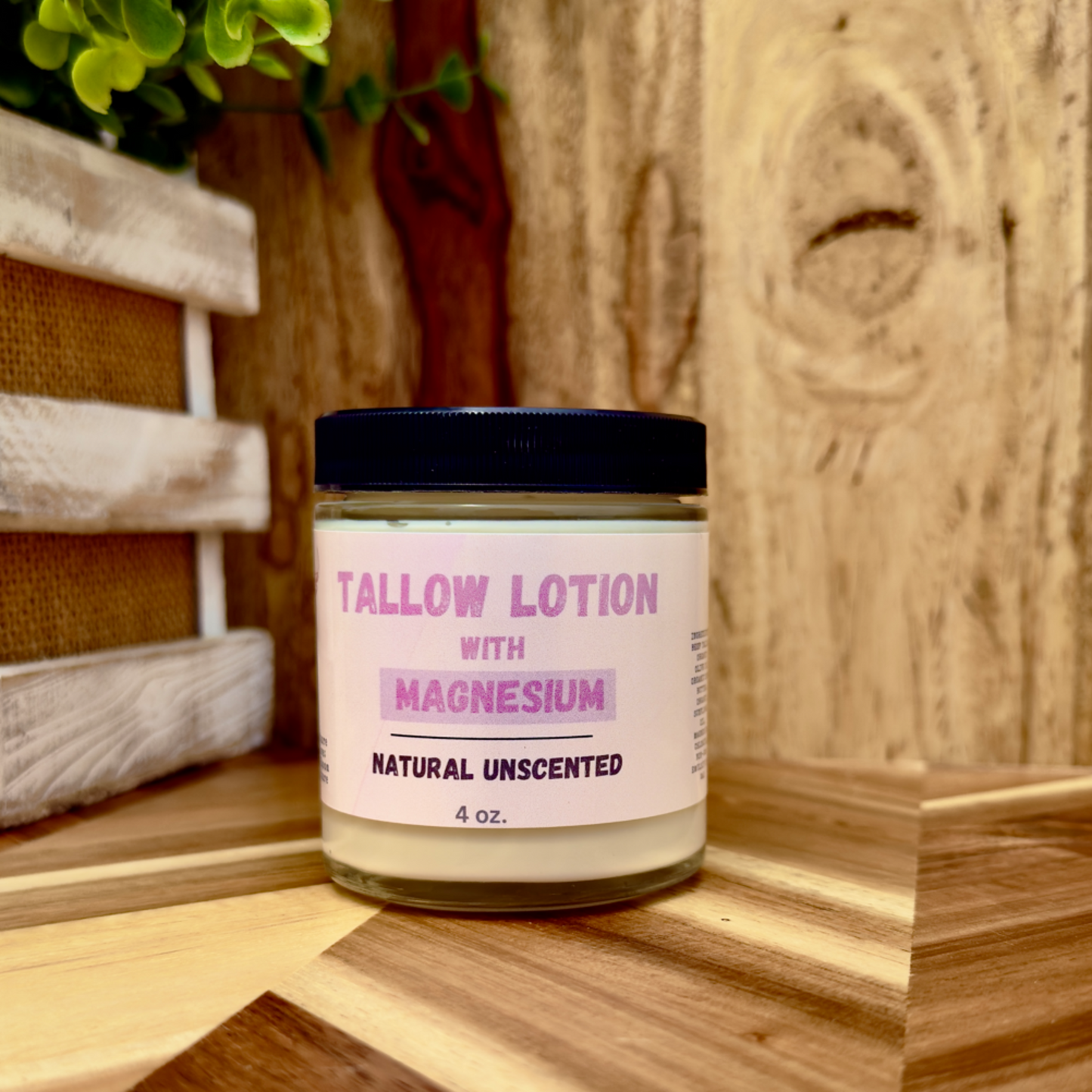 Magnesium Tallow Lotion - Natural Unscented