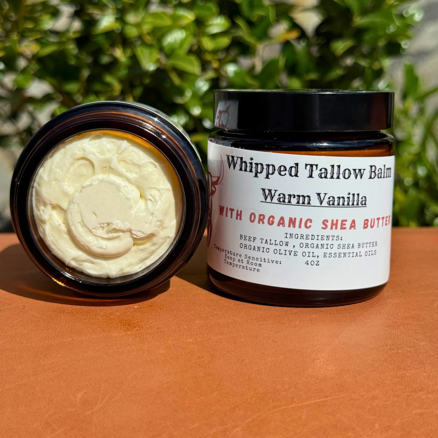 Warm Vanilla Shea Butter Whipped Tallow Balm — 4oz jar handcrafted in Texas