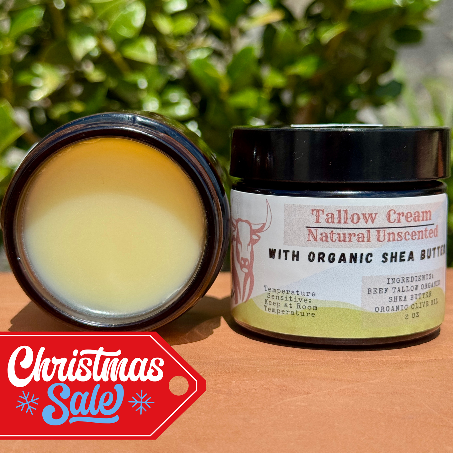 Natural Unscented Shea Butter Tallow Cream (2oz)