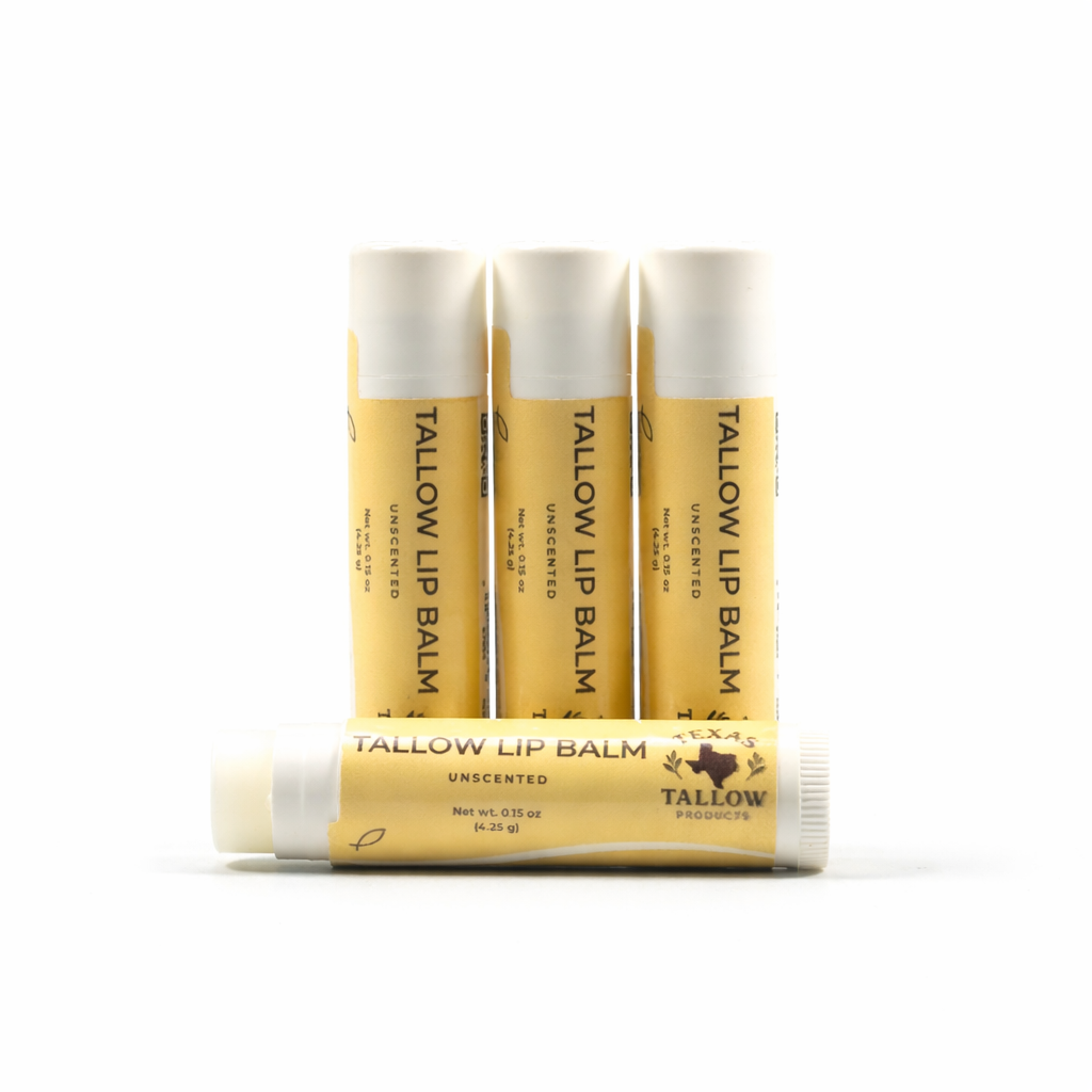 Tallow Lip Balm Unscented 4 Pack