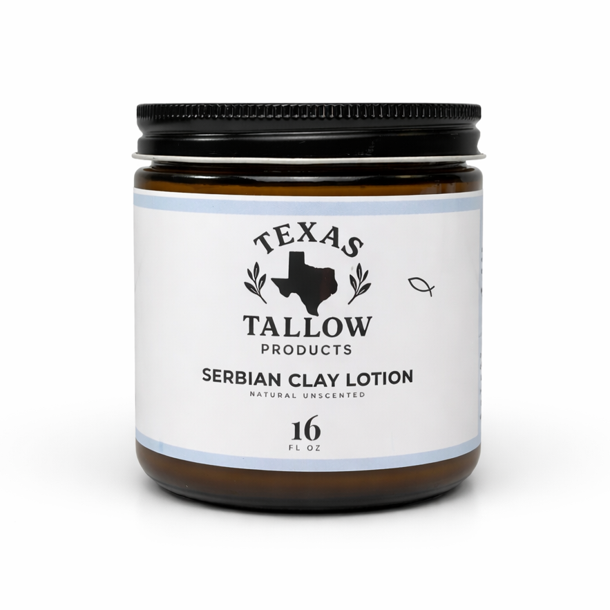Serbian Clay Beef Tallow Lotion - Natural Unscented