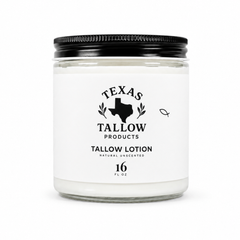 Beef Tallow Lotion - Natural Unscented (16oz)