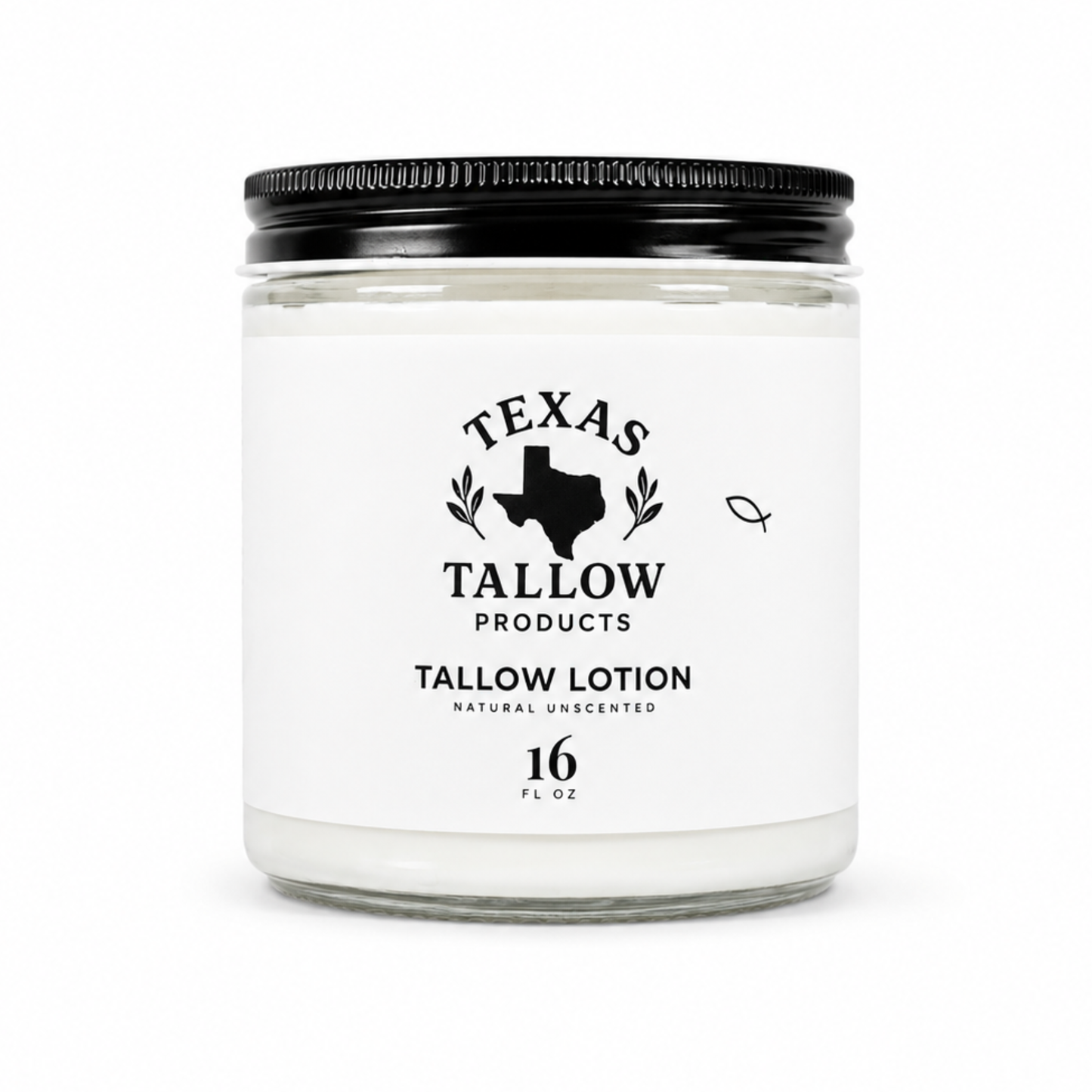 Beef Tallow Lotion - Natural Unscented (16oz)