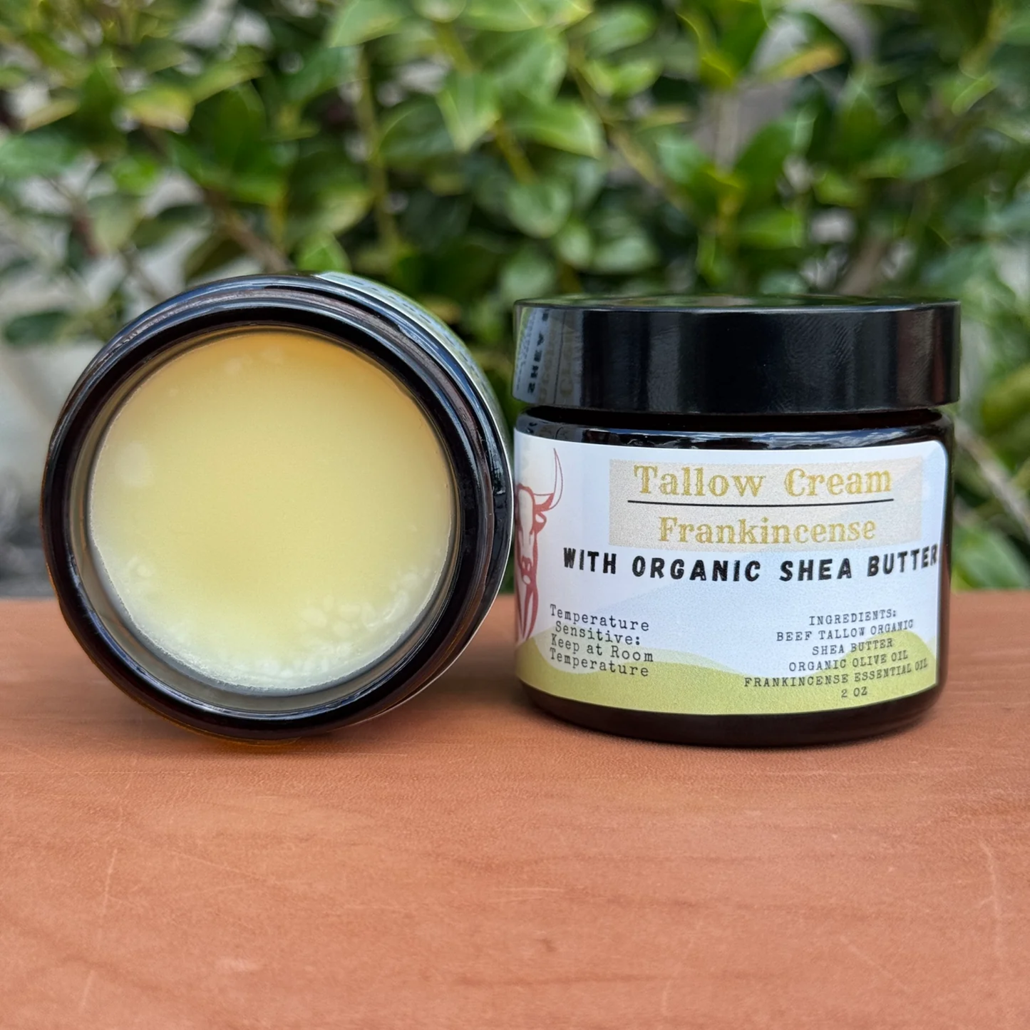 Frankincense Shea Butter Tallow Cream — 2oz jar handcrafted in Texas