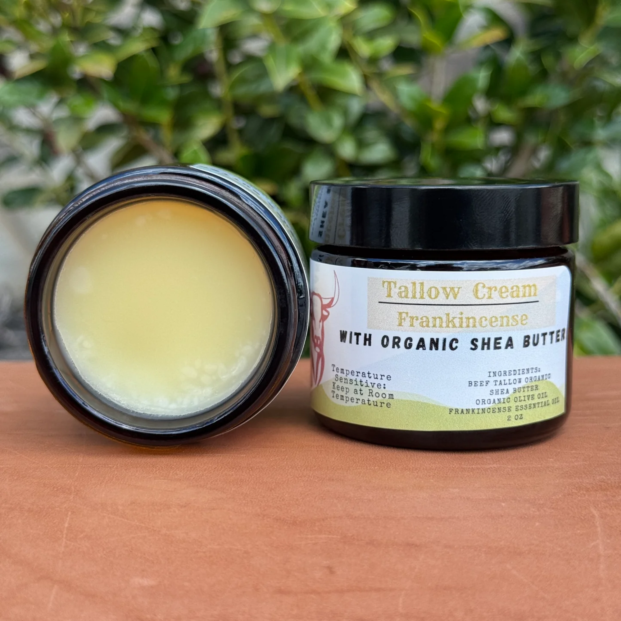 Frankincense Shea Butter Tallow Cream — 2oz jar handcrafted in Texas