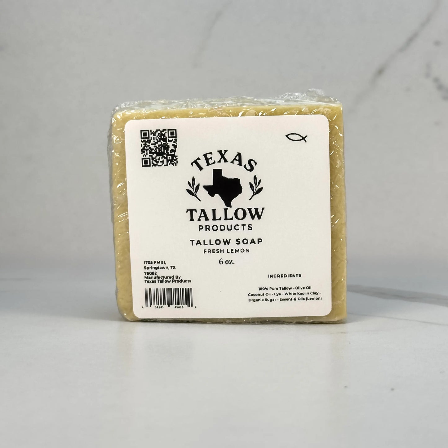 Fresh Lemon Beef Tallow Soap — handcrafted 6oz bar