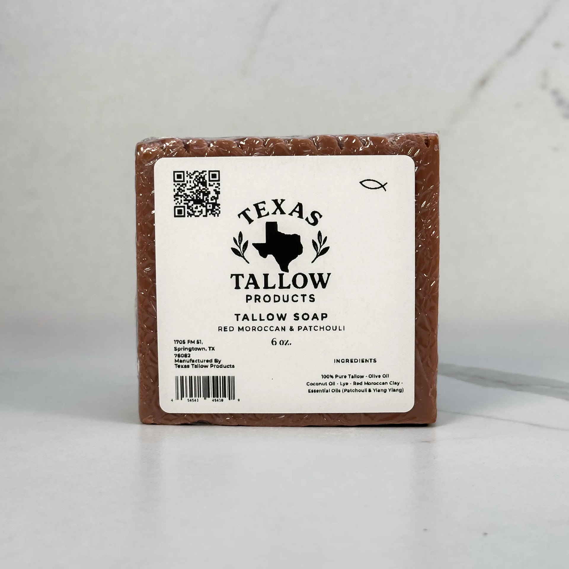 Red Moroccan Clay & Patchouli Beef Tallow Soap