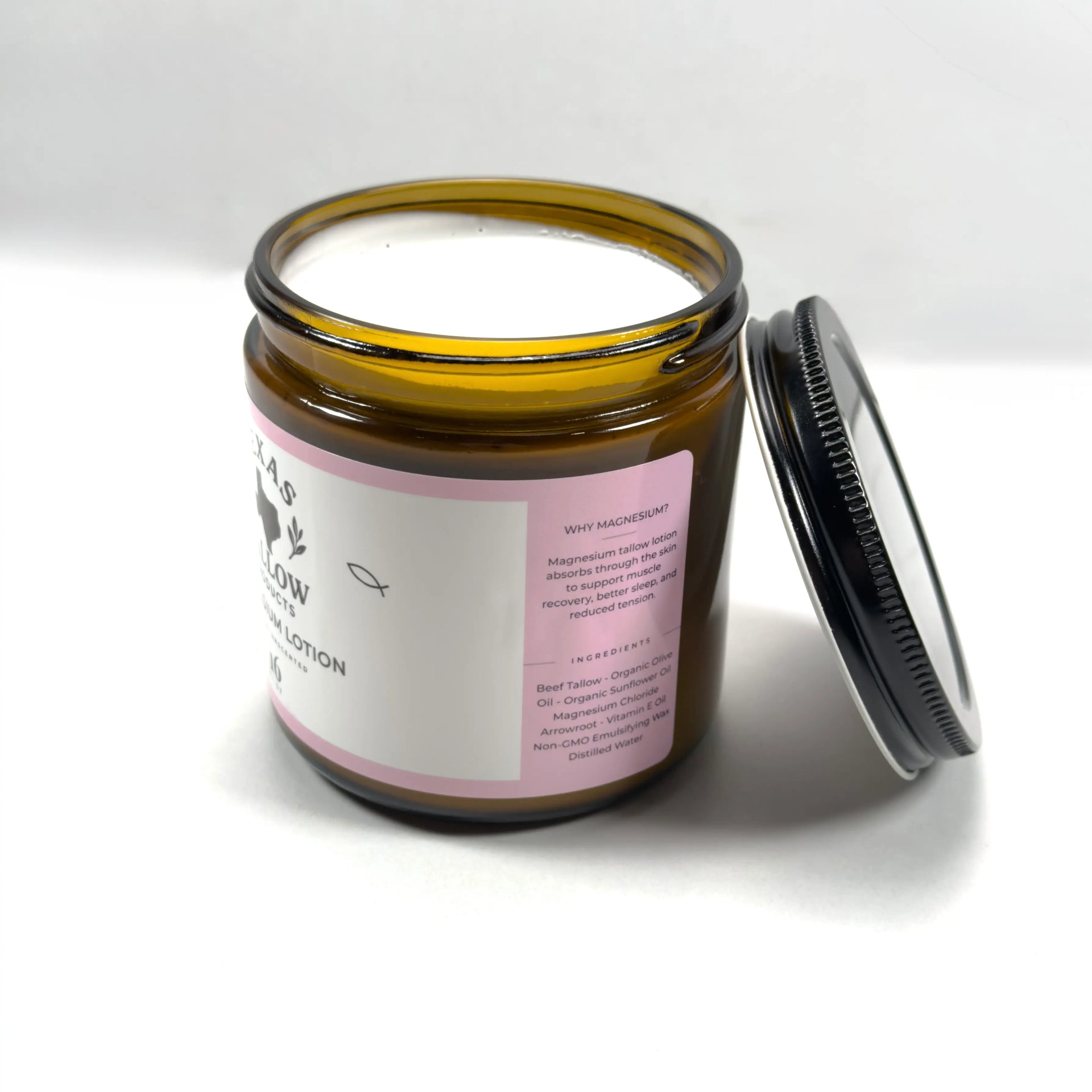 Magnesium Tallow Lotion - Natural Unscented (16oz)