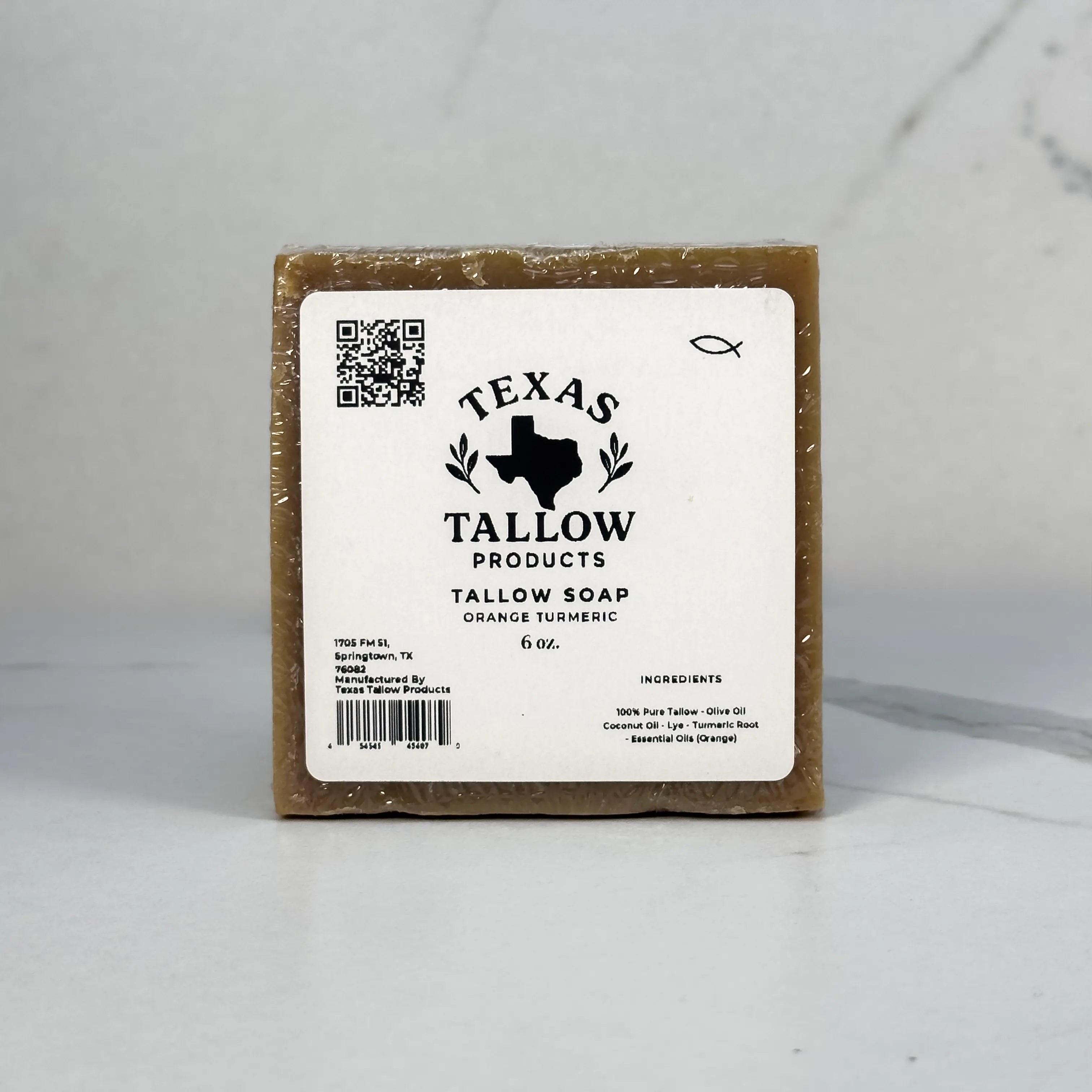 Orange Turmeric Beef Tallow Soap — handcrafted 6oz bar
