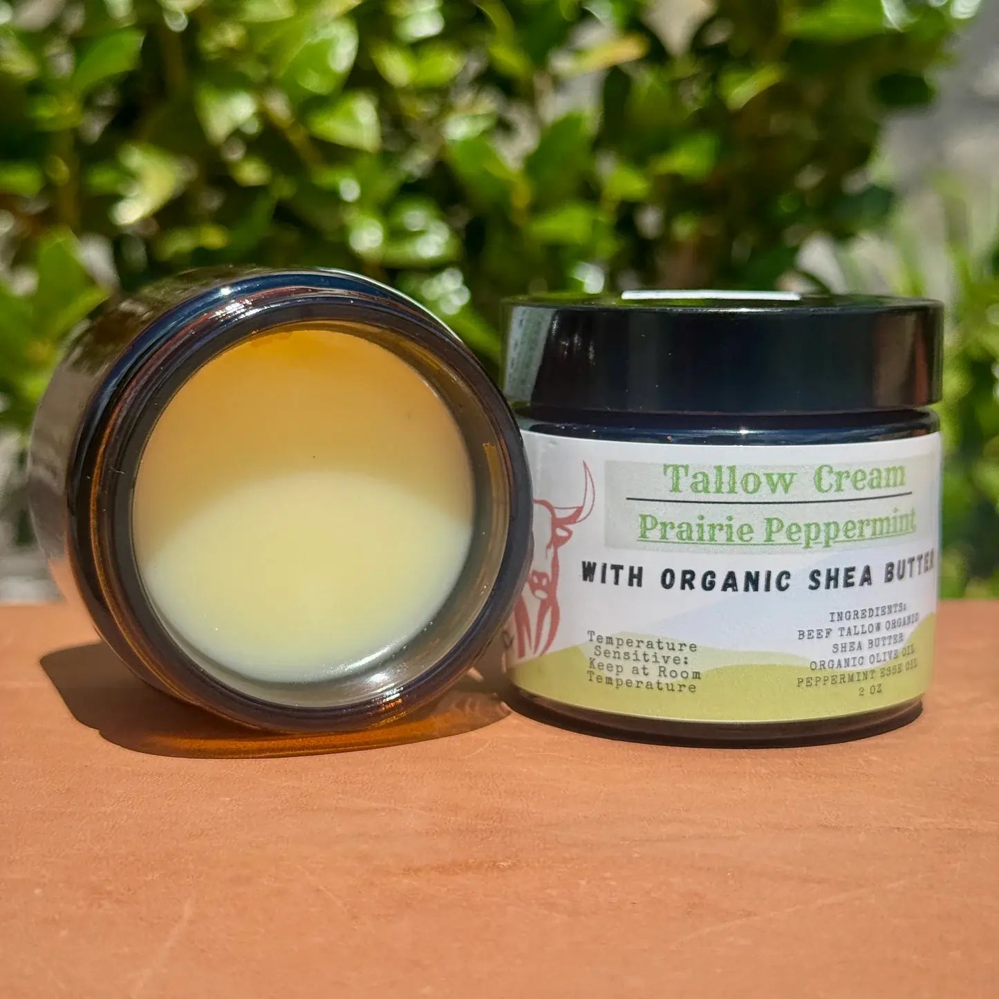Prairie Peppermint Shea Butter Tallow Cream — 2oz jar handcrafted in Texas