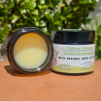 Prairie Peppermint Shea Butter Tallow Cream — 2oz jar handcrafted in Texas