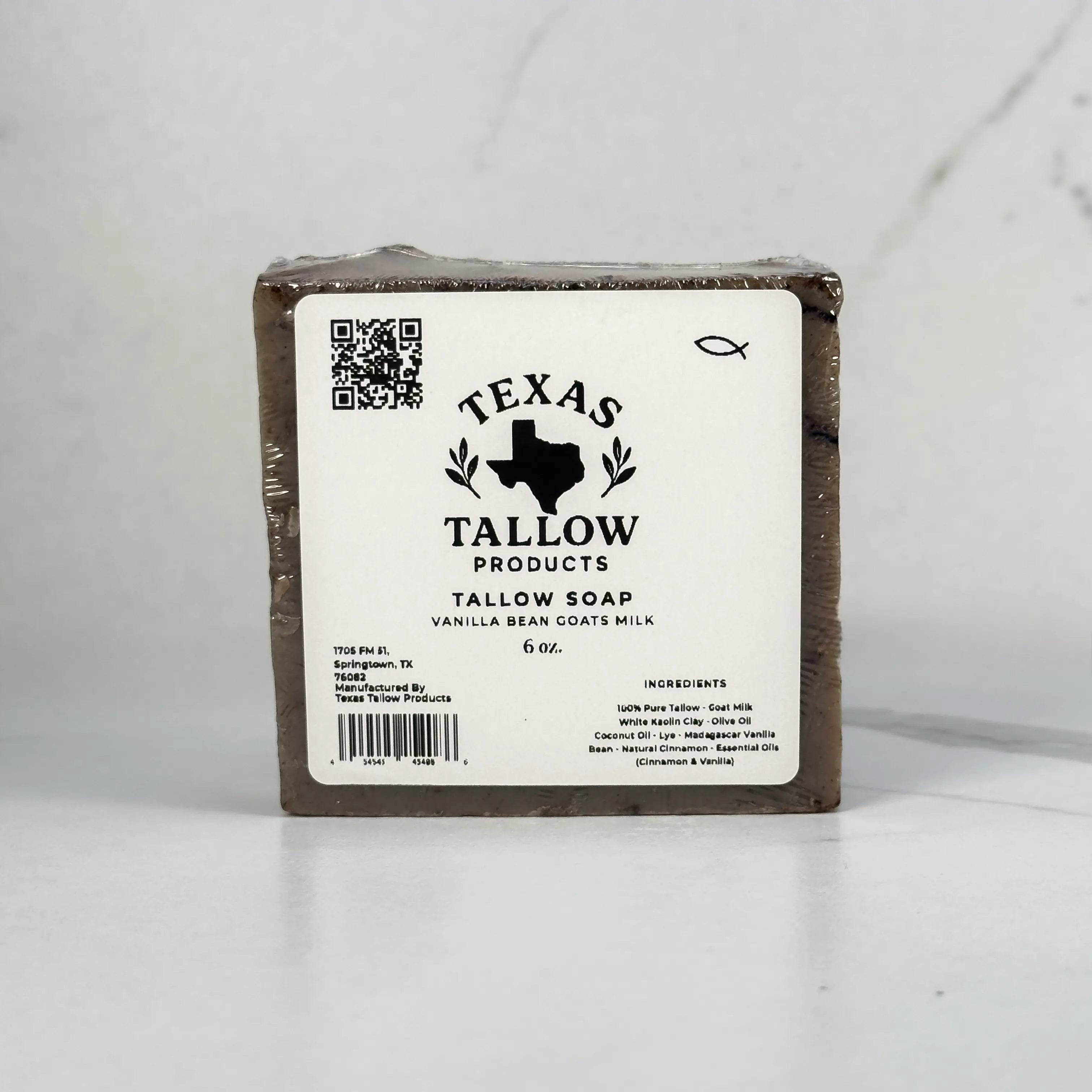 Vanilla Bean and Goats Milk Beef Tallow Soap — handcrafted 6oz bar