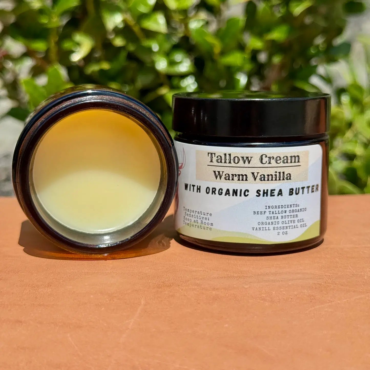 Warm Vanilla Shea Butter Tallow Cream — 2oz jar handcrafted in Texas