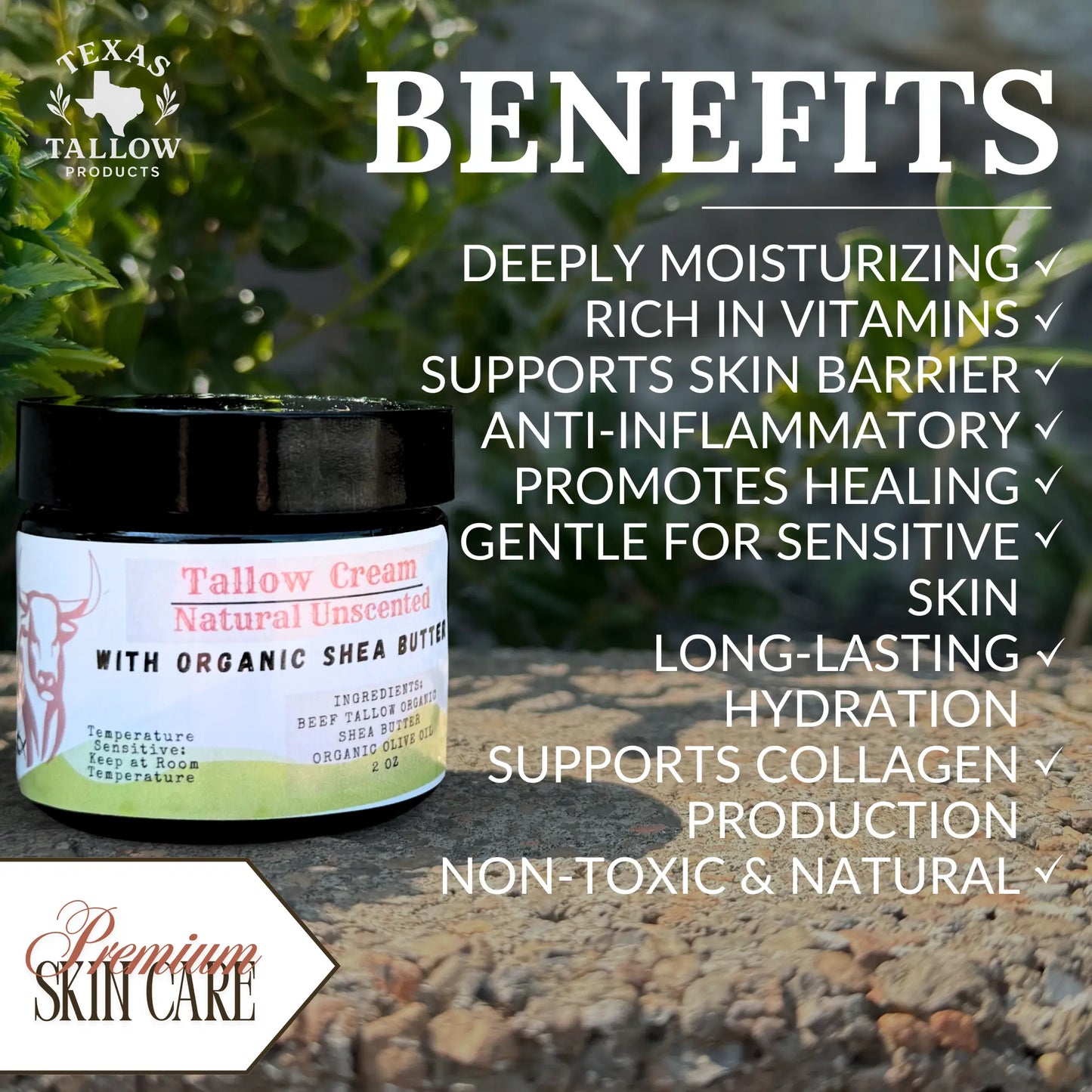 Warm Vanilla Shea Butter Tallow Cream — ingredients and benefits overview