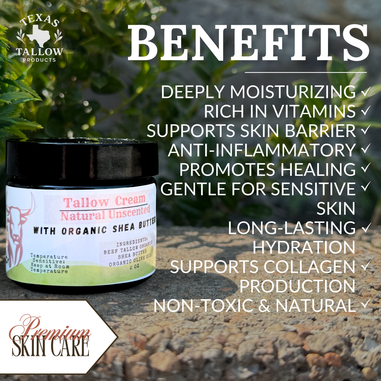 Moonlit Lavender Shea Butter Tallow Cream (2oz)