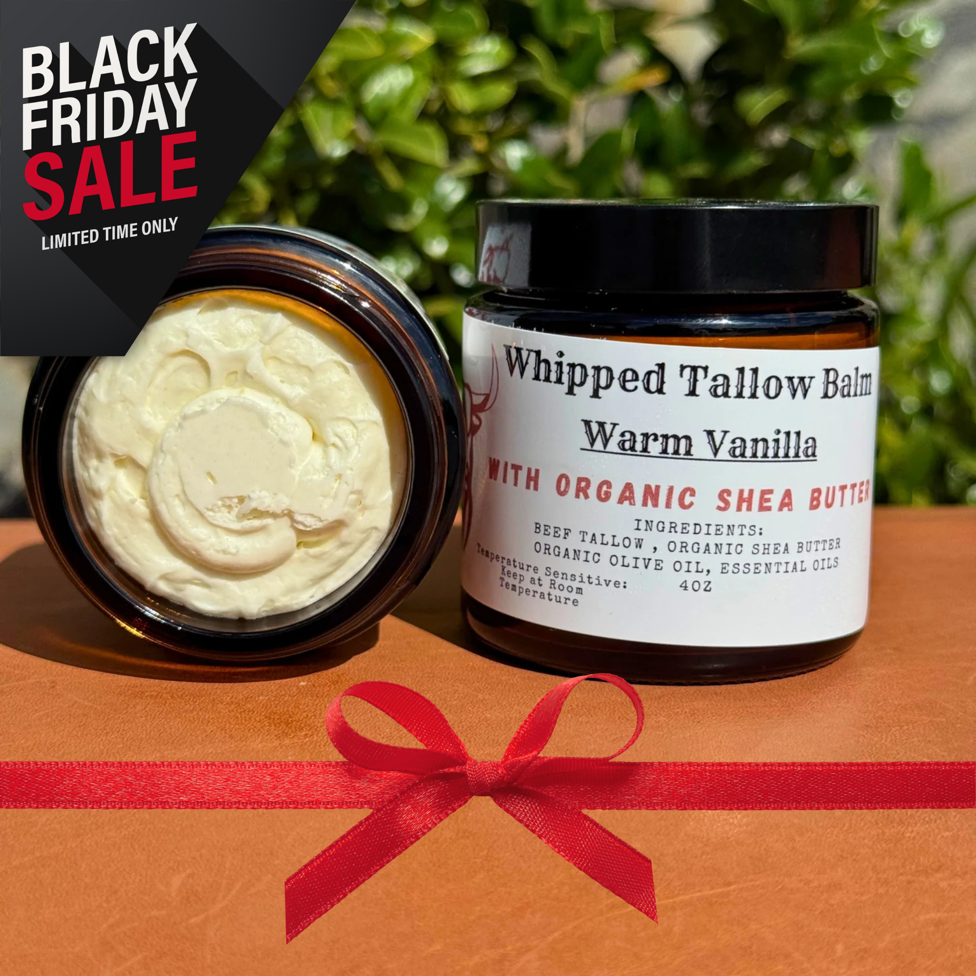 Warm Vanilla Shea Butter Whipped Tallow Balm (4oz)